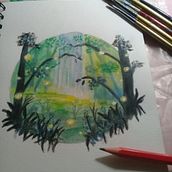 Mi proyecto del curso: Pintura de paisajes atmosféricos con gouache. Traditional illustration, Painting, and Gouache Painting project by melainot - 11.08.2022