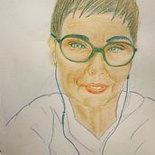 portrait crayons de couleurs. Drawing project by Delphine Bouillon Kiefer - 11.08.2022