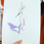 My project for course: The Human Figure in Watercolor. Traditional illustration, Fine Arts, Painting, Watercolor Painting, Realistic Drawing, and Figure Drawing project by mewwmeww - 11.09.2022