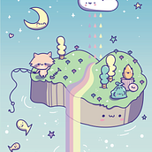 My project for course: Designing Kawaii Worlds: Spread Joy Through Illustration - Waving hello from Trash Island!. Character Design, Digital Illustration, and Manga project by alice_745394 - 11.09.2022
