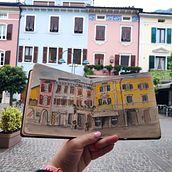Mein Abschlussprojekt für den Kurs: Architektonische Zeichnung mit Aquarell und Tinte. Esboçado, Desenho, Pintura em aquarela, Ilustração arquitetônica, Sketchbook e Ilustração com tinta projeto de sindyhuettl - 09.11.2022