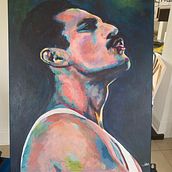 Freddy Mercury portrait. Un proyecto de Pintura de Jane Marsh - 11.11.2022