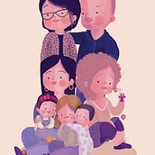 La familia de Carolina. Traditional illustration project by Anna Méndez - 11.11.2022