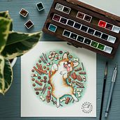 Corgis having fun. Un progetto di Illustrazione tradizionale, Pittura e Pittura ad acquerello di Daria Gannicheva - 26.01.2022
