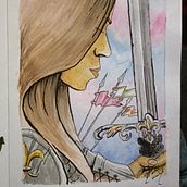 Meu projeto do curso: Personagens fantásticos com tinta e aquarela . Traditional illustration, Character Design, Pencil Drawing, Drawing, Watercolor Painting & Ink Illustration project by André Canhão - 11.11.2022