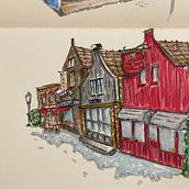 My project for course: Expressive Architectural Sketching with Colored Markers. Un progetto di Bozzetti, Disegno, Illustrazione architettonica, Sketchbook e Illustrazione con inchiostro di Maryna Chupryna - 12.11.2022