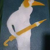 Bird man stencil . Pintura, e Arte urbana projeto de Juan Carlos Ceguerra - 14.11.2022