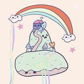 My kawaii mountain . Traditional illustration project by Julia Brown - 04.14.2022