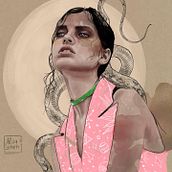 My project for course: Illustrated Portraits with Procreate. Traditional illustration, Vector Illustration, Digital Illustration, and Portrait Drawing project by Alexa Stark - 11.15.2022
