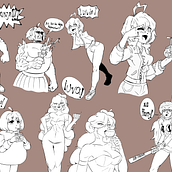 diseño de personajes (algunos inconclusos). Concept Art project by Dylan Torres Pérez - 11.15.2022