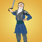 Sikh Warrior. Traditional illustration, and Character Design project by Areeb Siddiqui - 09.06.2022