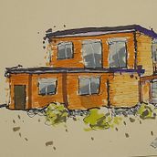 Mon projet du cours : Esquisses d'architecture expressives aux feutres de couleur. Projekt z dziedziny Sketching,  R, sunek,  R, sunek architektoniczn, Sketchbook,  R i sunek atramentem użytkownika lolol - 16.11.2022