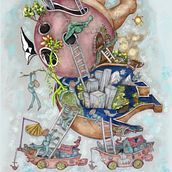 My project for course: Surreal Illustration with Watercolor and Ink. Un proyecto de Ilustración tradicional, Bellas Artes, Pintura, Dibujo y Pintura a la acuarela de nimet özden - 12.10.2022