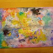 Galaxia clara con tinta china negra. Traditional illustration, Fine Arts, Painting, and Watercolor Painting project by Laura Roura Foixà - 11.17.2022
