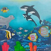 Ballenas. Projekt z dziedziny Trad, c, jna ilustracja i  Sztuki piękne użytkownika Juan Pablo Rueda Bedoya - 17.11.2022
