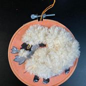 Wooloo from Pokemon. Embroider, Acr, and lic Painting project by Maeryn Adler - 12.20.2020