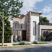 Modelado y renderizado Vivienda DPyEF. Un projet de Architecture, Illustration architecturale, 3D, Modélisation 3D, Conception 3D , et Créativité de Juan Pablo Tabanera - 31.10.2022