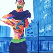 Mon projet du cours : Dessin expressif de la figure humaine : formes et couleurs. Fine Arts, Pencil Drawing, Drawing, Portrait Drawing, Realistic Drawing, Figure Drawing, and Gouache Painting project by Théo Calvet - 11.19.2022