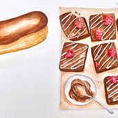 My project for course:  Flavorful Food Illustration with Watercolor. Traditional illustration, Fine Arts, Painting, and Watercolor Painting project by Maria Aydemir - 11.19.2022