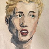 Illustrated Portrait in Watercolor. Traditional illustration, Fine Arts, Painting, Drawing, Watercolor Painting, Portrait Drawing, and Artistic Drawing project by tessa t - 11.19.2022