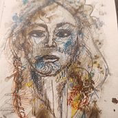 My project for course: Experimental Portraiture with Ink, Tea and Alcohol. Projekt z dziedziny  Sztuki piękne,  Malarstwo,  R, sunek,  R i sunek atramentem użytkownika Alina Vartic - 19.11.2022