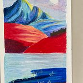 My project for course: Landscapes with Oil Pastels and Crayons: Playing with Light. Traditional illustration, Fine Arts, Pencil Drawing, Drawing, and Artistic Drawing project by Zhou Su - 11.20.2022