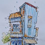 Mein Abschlussprojekt für den Kurs: Expressive Architekturskizzen mit Markern. Sketching, Drawing, Architectural Illustration, Sketchbook & Ink Illustration project by Manfred Immler - 11.20.2022