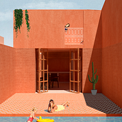 Meu projeto do curso: Representação gráfica de projetos arquitetônicos. Architecture, Graphic Design, Interior Architecture, Interior Design, L, scape Architecture, Collage, Digital Architecture, and Architectural Illustration project by Taynah Machado Pacífico de Sousa - 11.20.2022