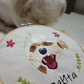 Pintarura em Bordado: Retrato da Pakita  . % tatiane_ueta tarafından hazırlanan Nakış, Doğalcı İllüstras, on, Ve Tekstil Tasarımı projesi - 11.18.2022