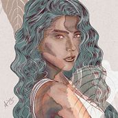 My project for course: Illustrated Portraits with Procreate. Un progetto di Illustrazione tradizionale, Illustrazione vettoriale, Illustrazione digitale e Disegno di ritratti di Anix Nora - 21.11.2022