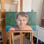 Portrait of a boy. Acr, and lic Painting project by Iao Vai Seng - 11.21.2022