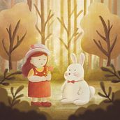 Little girl in forrest. Traditional illustration, and Digital Illustration project by windbell_st - 11.21.2022