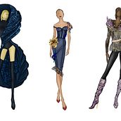 Il mio progetto inspired by Schiaparelli . Traditional illustration, Sketching, Fashion Design, Digital Drawing, and Fashion Illustration	 project by Beatrice R - 11.22.2022
