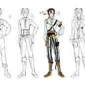 Diseño de personajes para Novela Visual.. Traditional illustration, Character Design, Fine Arts, and Game Design project by Nora Álvarez Cuesta - 11.23.2022