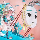 Mi proyecto final del curso: Ilustración surrealista con acuarela y tinta.. Un proyecto de Ilustración tradicional, Bellas Artes, Pintura, Dibujo y Pintura a la acuarela de Angelina - 23.11.2022