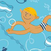 Création de motifs illustrés : La piscine. Ilustração tradicional, Pattern Design, Ilustração digital, Estampagem, e Pintura guache projeto de Marie Dufay - 24.11.2022