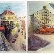 My project for course: Architectural Sketching with Watercolor and Ink . % kameliaj tarafından hazırlanan Eskiz çizimi, Çizim, Sulubo, a Resim, Mimari İllüstras, on, Eskiz defteri, Mürekkep İllüstras, Ve onu projesi - 11.24.2022