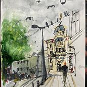 My project for course: Architectural Sketching with Watercolor and Ink Ein Projekt aus dem Bereich Skizzenentwurf, Zeichnung, Aquarellmalerei, Architektonische Illustration, Sketchbook und Illustration mit Tinte von Adil B. - 15.11.2022