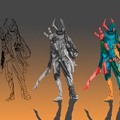Character Design Practice Desert Raider. Traditional illustration, Design, Character Design, Game Design, Creativit, Digital Illustration, Video Games, and Concept Art project by Dan Prieto - 11.26.2022