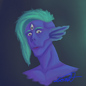 Blue monster . % Ignacio Alvear Henriquez tarafından hazırlanan Geleneksel illüstras, Ve on projesi - 11.26.2022