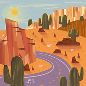 BACKGROUND STUDY | DESERT. Traditional illustration project by Amanda Neves - 11.26.2022