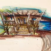 My boss’s house. Traditional illustration, and Animation project by matidk00 - 11.11.2022