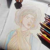 Mi proyecto del curso: Dibujo de retratos llamativos con lápices de colores. Drawing, Portrait Drawing, Sketchbook, and Colored Pencil Drawing project by noah colmenero fuentes - 11.27.2022