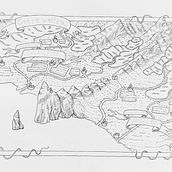 Grape valley - a fantasy map. Un projet de Illustration traditionnelle de Joel Kumpulainen - 24.11.2022