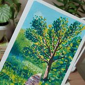 Meu projeto do curso: Pintura de paisagens com guache para iniciantes. Un projet de Beaux Arts, Peinture, Illustration naturaliste , et Peinture gouache de Thais Lago - 27.11.2022