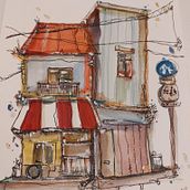 Inspire by Albert Kiefer - Dank U Wel Ein Projekt aus dem Bereich Skizzenentwurf, Zeichnung, Architektonische Illustration, Sketchbook und Illustration mit Tinte von estiarte11 - 27.11.2022