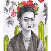 L'esprit de Frida au jardin. Un progetto di Illustrazione tradizionale, Belle arti, Disegno e Illustrazione con inchiostro di Nomi Truk - 28.11.2022