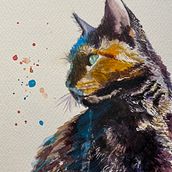 My project for course: Expressive Animal Portraits in Watercolor. Un progetto di Illustrazione tradizionale, Pittura ad acquerello, Disegno realistico e Illustrazione naturalistica di marycarter2 - 28.11.2022