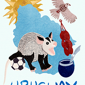 Póster de Uruguay. Traditional illustration, and Digital Illustration project by Alexa Brito - 11.29.2022