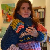 My project for course: Introduction to Knitting for Oversized Garments. Fashion Design, Fiber Arts, Knitting, Accessor, and Design project by Melinda Christophersen - 11.25.2022